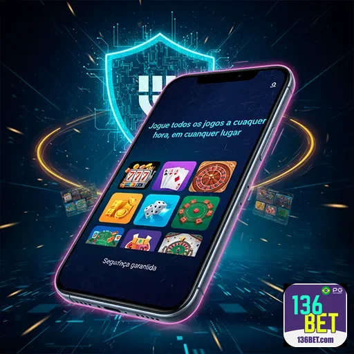 Imagem promocional da 136bet com destaque para o aplicativo de apostas móvel 136bet-App07.