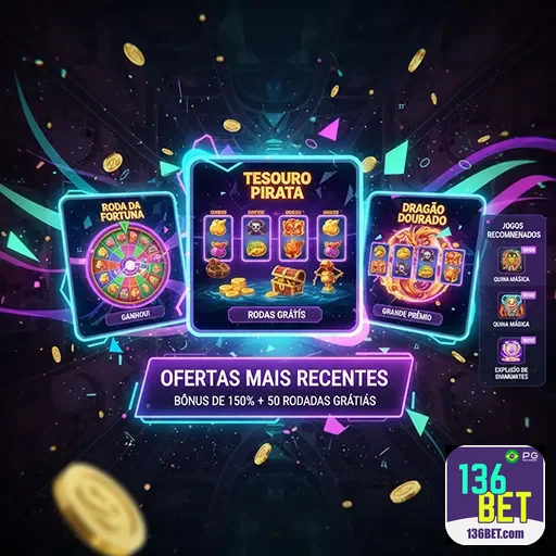 Imagem promocional do site 136bet destacando apostas esportivas e jogos de cassino.